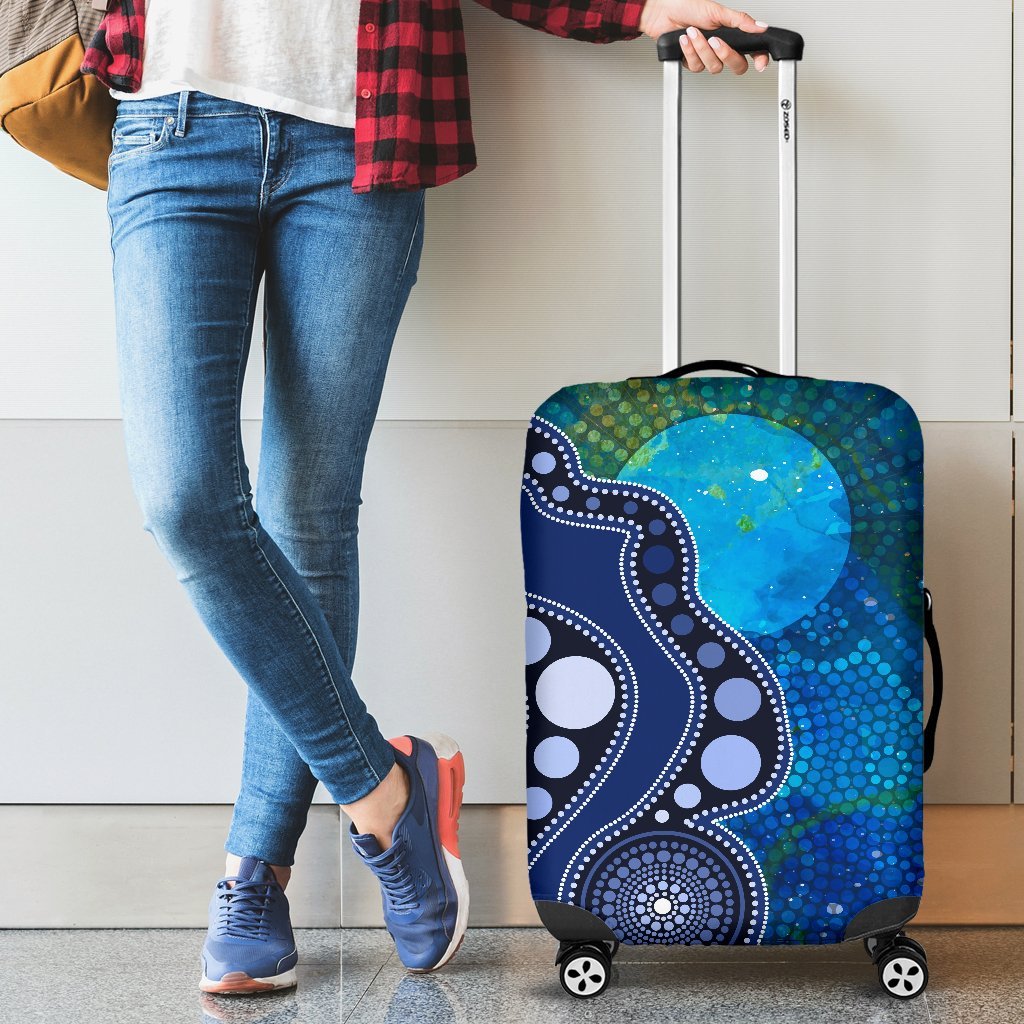 aboriginal-luggage-covers-australia-indigenous-flag-circle-dot-painting-art-blue