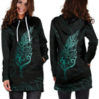 light-silver-fern-new-zealand-hoodie-dress-turquoise