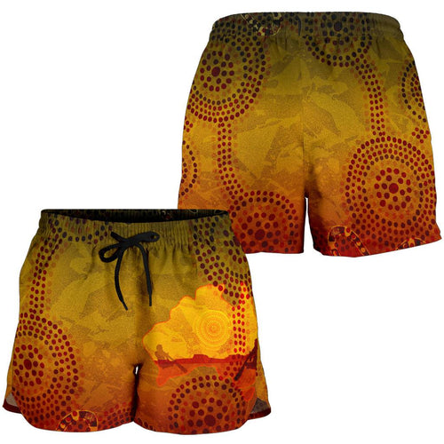 Aboriginal Women's Shorts, Australian Map with  Indigenous Color - Vibe Hoodie