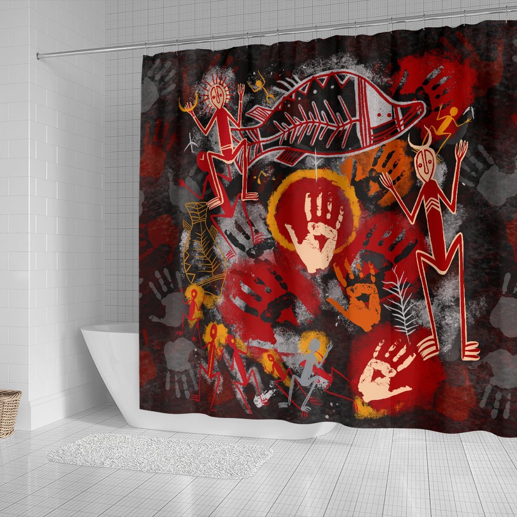 aboriginal-shower-curtain-indigenous-fish-hand-art