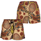 Aboriginal Women's Shorts, Indigenous Lizard Dot Painting Art - Vibe Hoodie