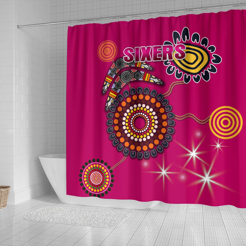 sydney-shower-curtain-sixers-indigenous-magenta
