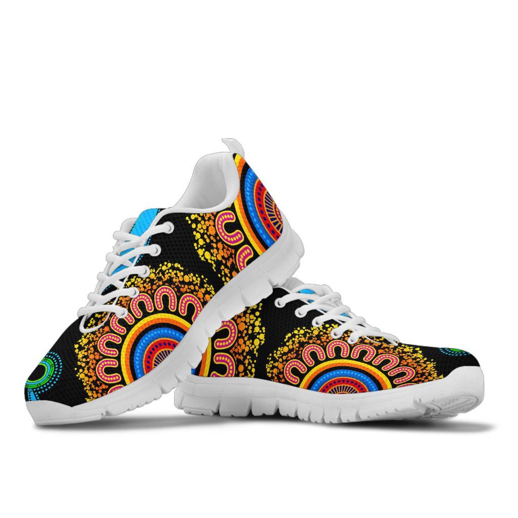 aboriginal-sneakers-flower-dot-painting-blue-dream