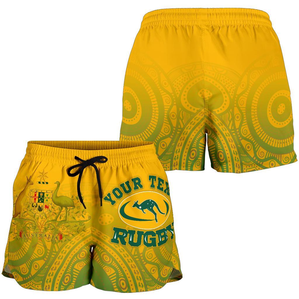 [Custom] Aboriginal Women's Shorts, Australia Rugby and Coat Of Arms - Vibe Hoodie