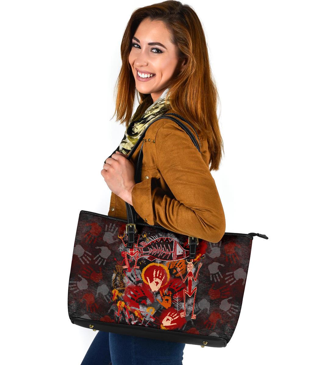 aboriginal-leather-tote-bag-indigenous-fish-hand-art