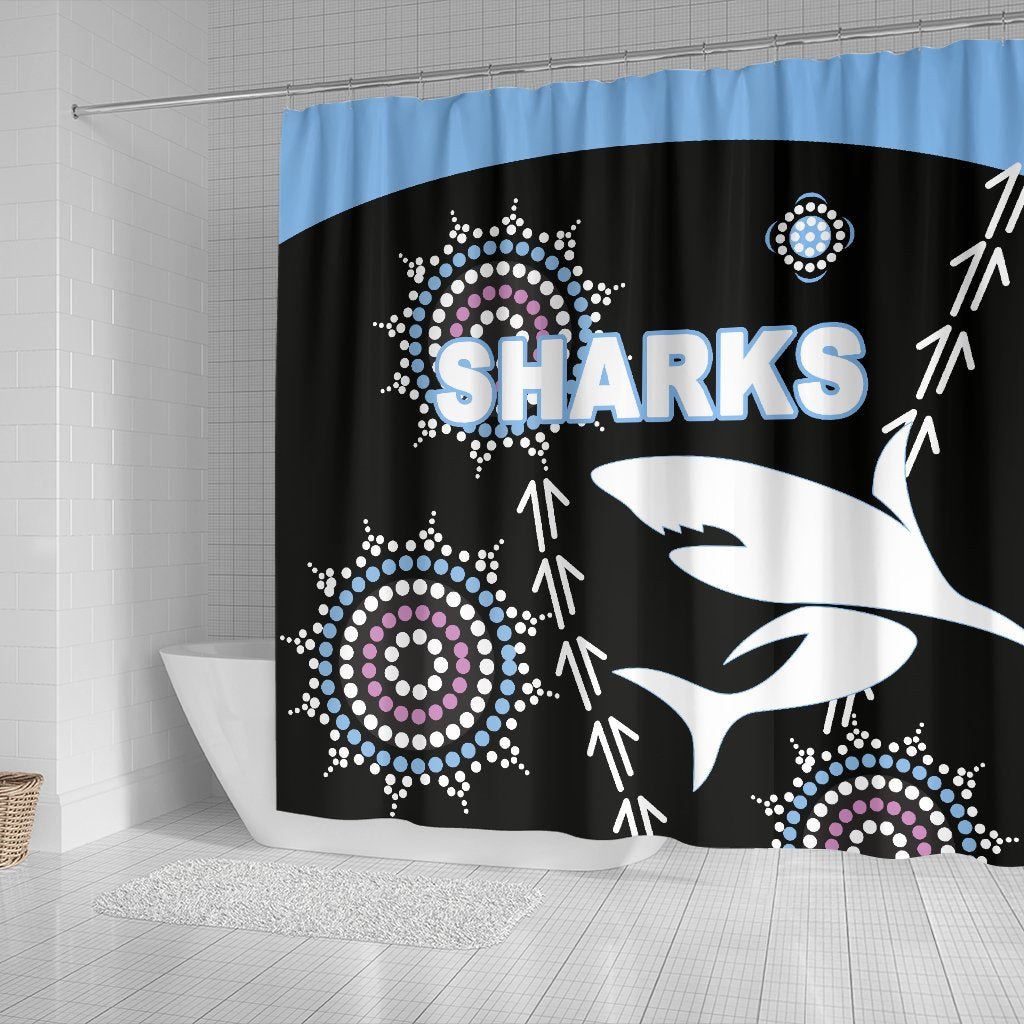 cronulla-shower-curtain-sharks-simple-indigenous-black