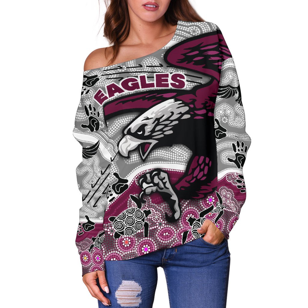 custom-personalised-sea-eagles-womens-off-shoulder-sweater-aboriginal-style