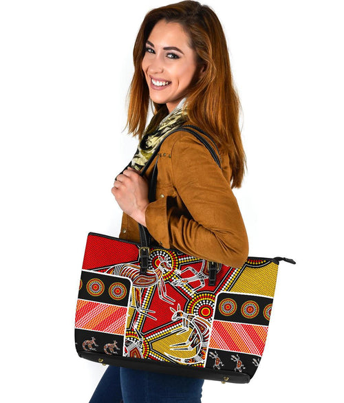 aboriginal-large-leather-tote-bag-kangaroo-dot-painting-patterns