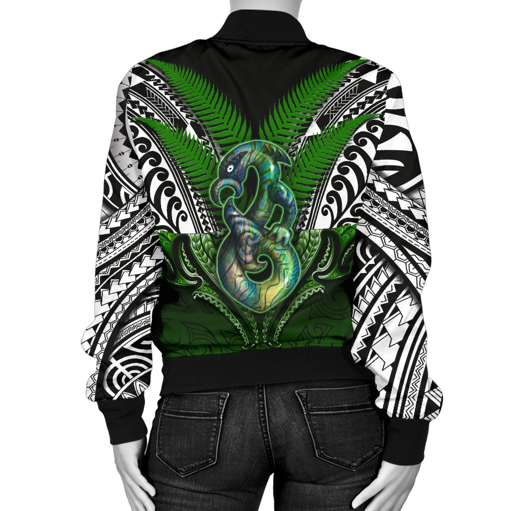 manaia-mythology-women-bomber-jacket-silver-fern-maori-tattoo