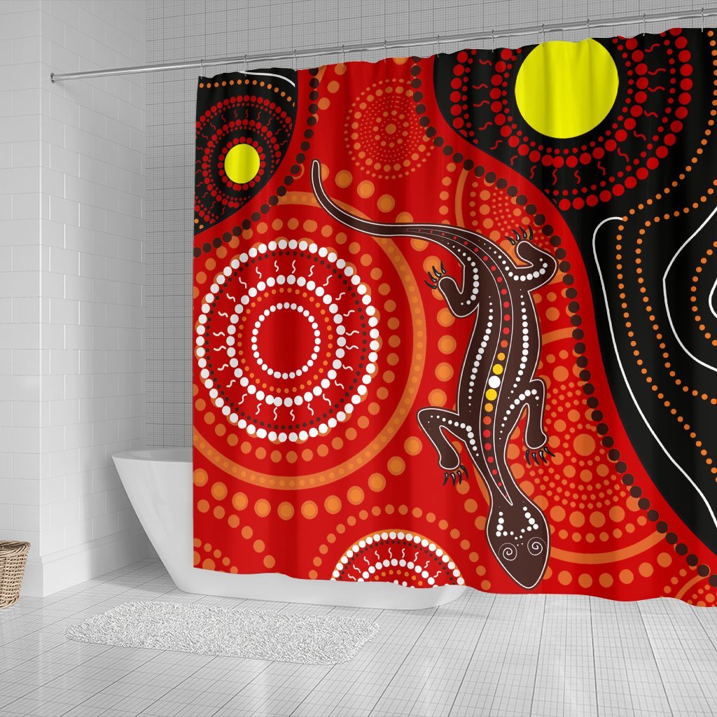 aboriginal-shower-curtain-australia-lizard-dot-painting-art