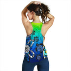 Aboriginal Women's Racerback Tank  - Indigenous Turtle Dot Painting Art - Vibe Hoodie
