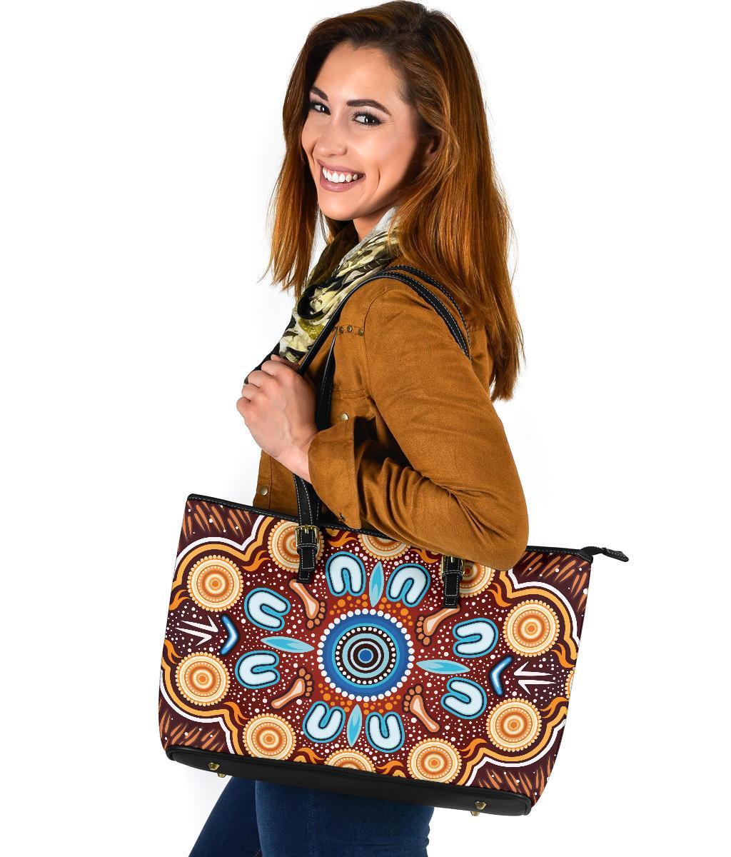 leather-tote-bag-indigenous-circle-dot-painting-ver02