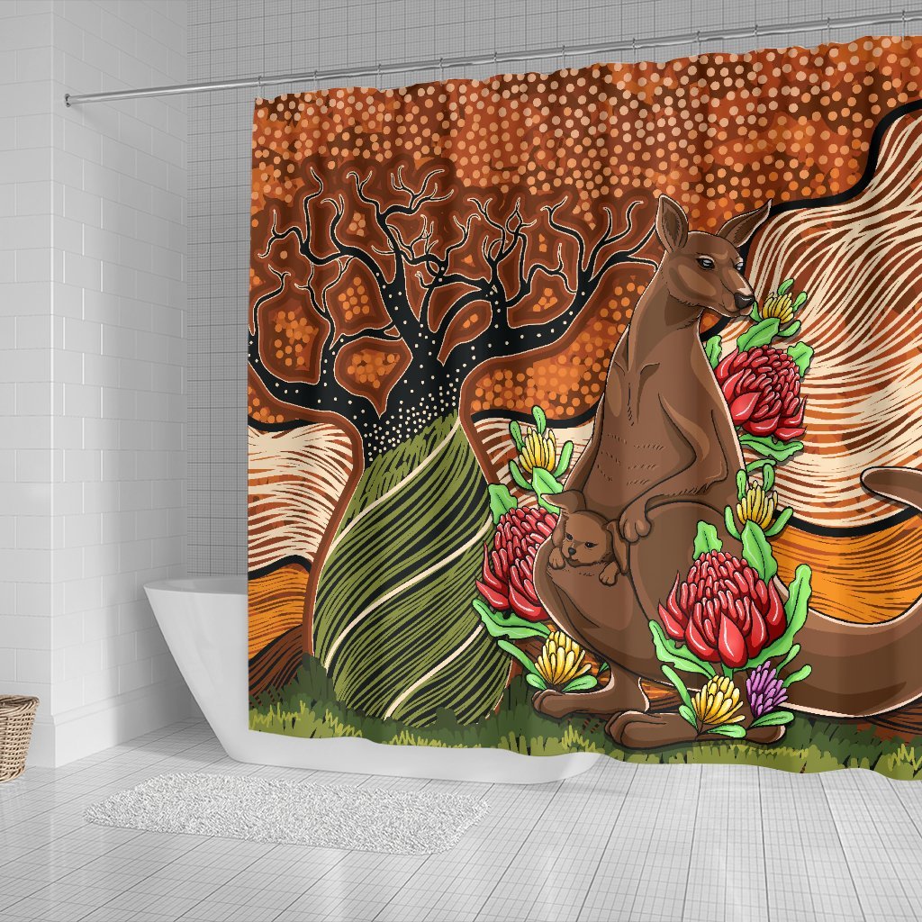 aboriginal-shower-curtain-kangaroo-with-indigenous-tree