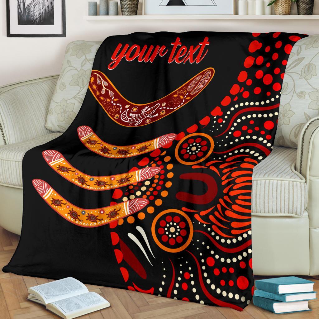 aboriginal-personalised-premium-blanket-aboriginal-boomerangs-with-dot-painting-pattern