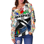 (Custom Personalised) Magpies Naidoc Week Women's Off Shoulder Sweater Collingwood Modern Style - Vibe Hoodie