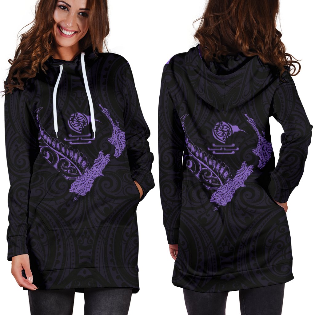 new-zealand-heart-womens-hoodie-dress-map-kiwi-mix-silver-fern-pastel-purple