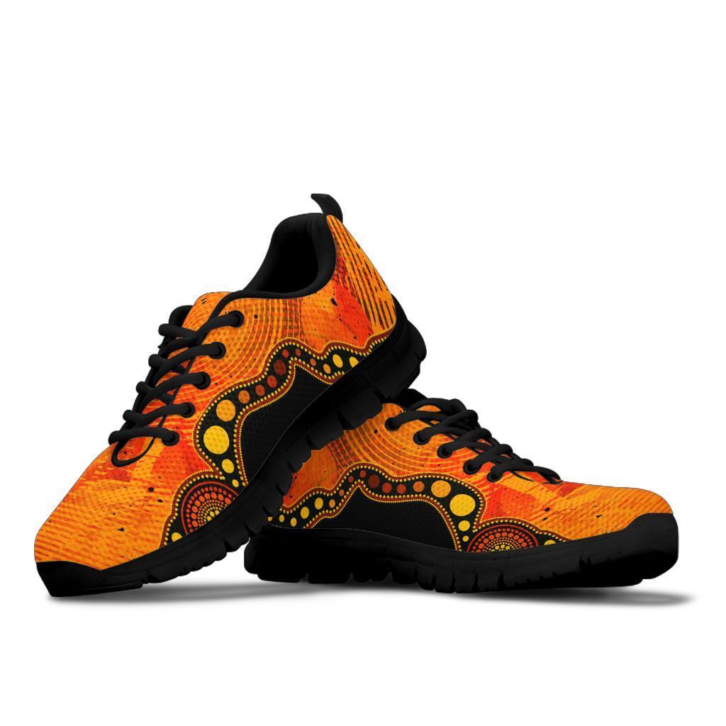 aboriginal-sneakers-australia-indigenous-flag-circle-dot-painting-art-golden