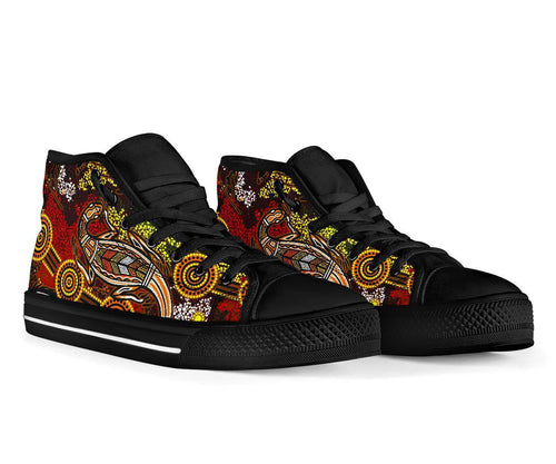 aboriginal-high-top-shoe-kangaroo-and-lizard-dot-painting-art-bn18
