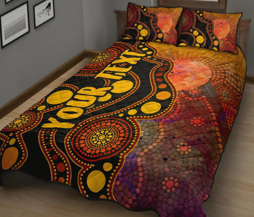 custom-text-aboriginal-quilt-bed-set-australia-indigenous-flag-circle-dot-painting-art-golden