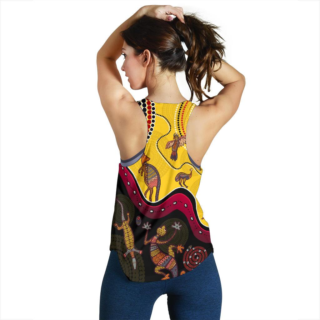 Aboriginal Racerback Tank - Indigenous Animals Life Art - Vibe Hoodie