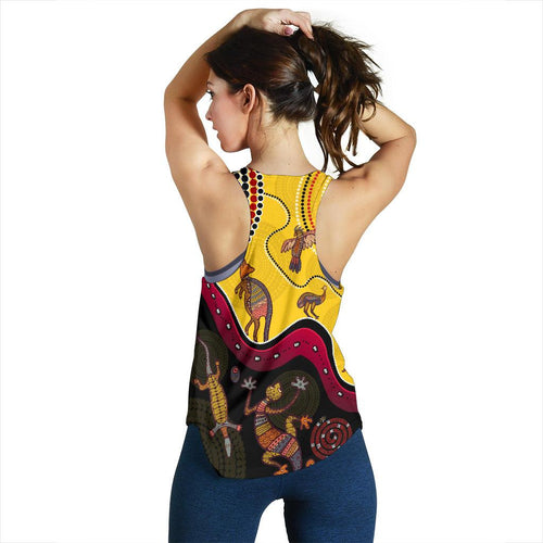 Aboriginal Racerback Tank - Indigenous Animals Life Art - Vibe Hoodie