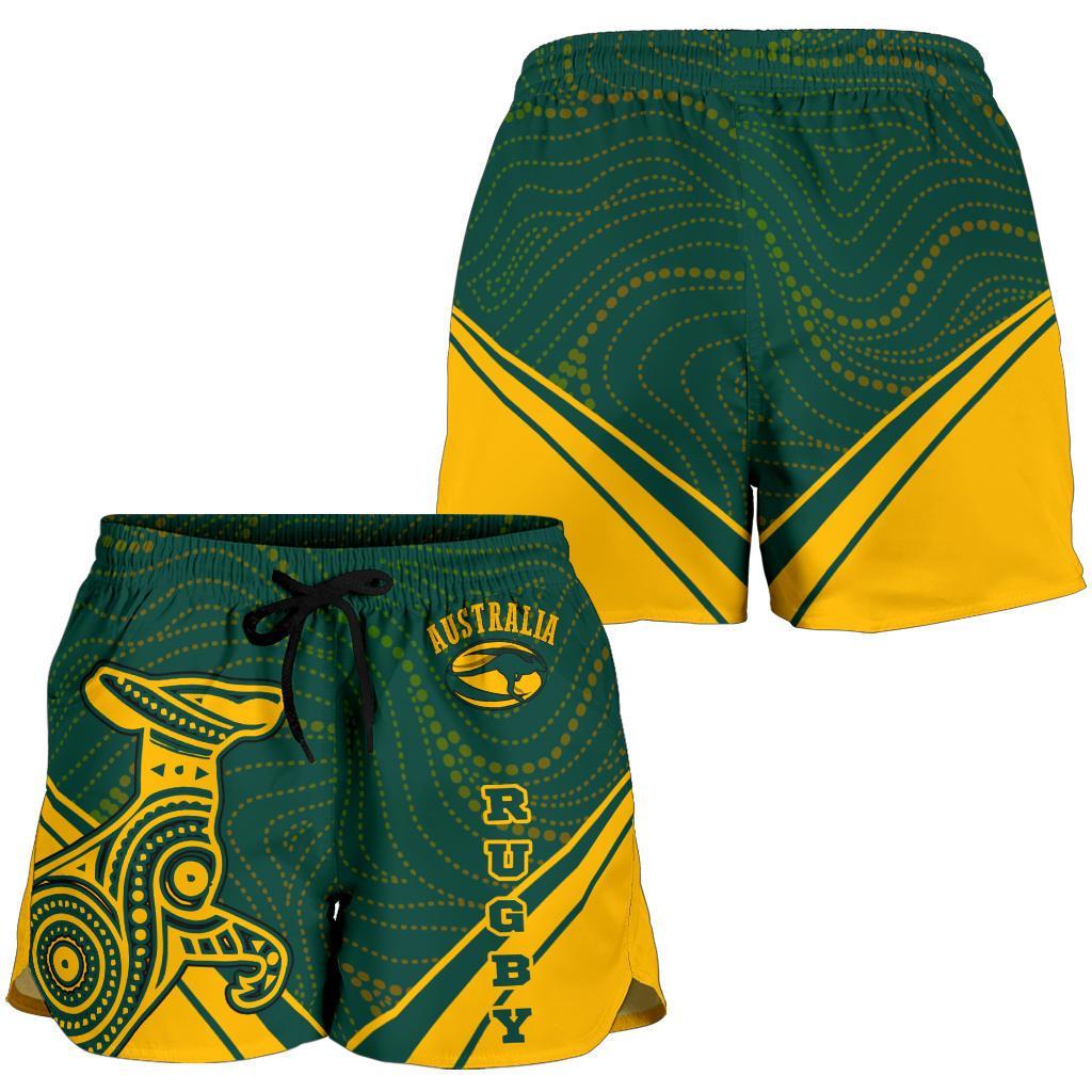 1st Australia Rugby Women Shorts - Australian Rugby Kangaroo & Aboriginal Patterns - Vibe Hoodie