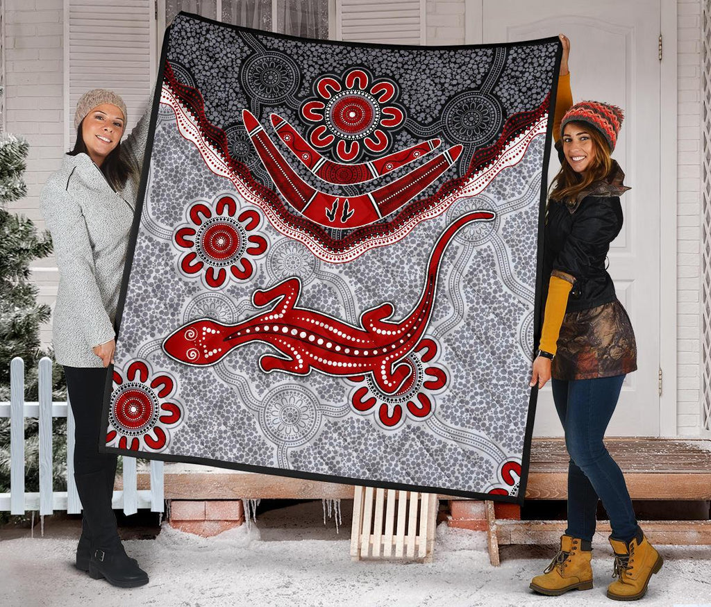 aboriginal-premium-quilt-indigenous-boomerang-and-lizard-art