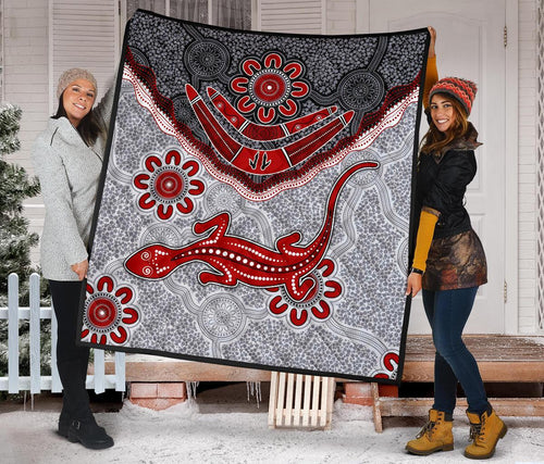 aboriginal-premium-quilt-indigenous-boomerang-and-lizard-art