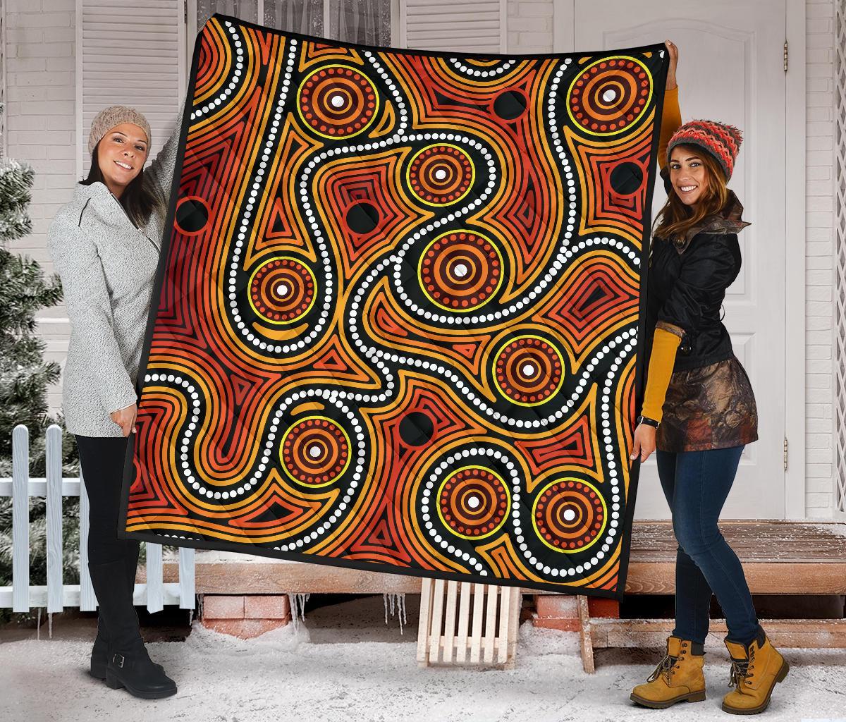 aboriginal-premium-quilt-indigenous-circle-dot-painting-ver01
