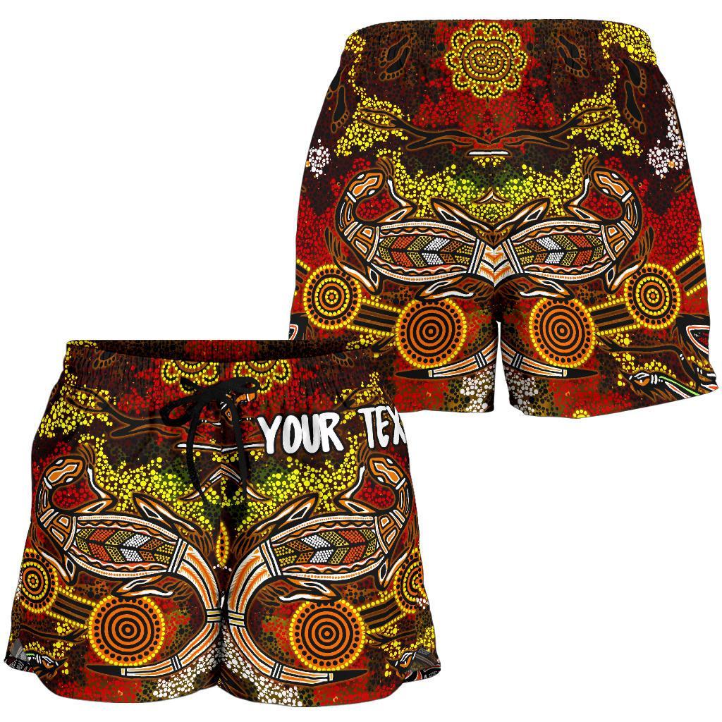 [Custom] Aboriginal Women's Shorts , Kangaroo and Lizard Dot Painting Art - Vibe Hoodie
