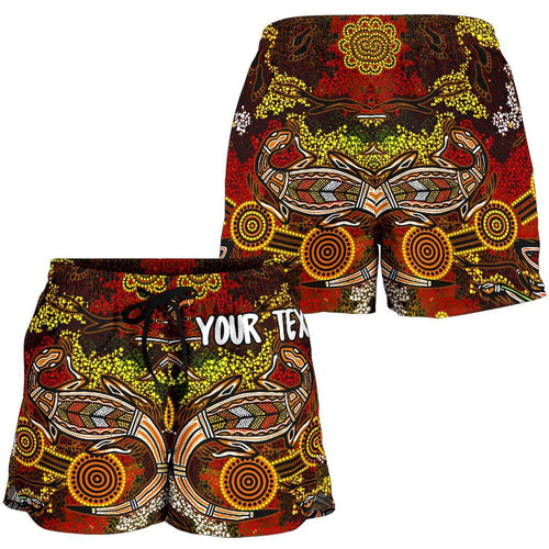 [Custom] Aboriginal Women's Shorts , Kangaroo and Lizard Dot Painting Art - Vibe Hoodie
