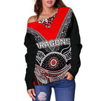 St. George Illawarra Dragons Women's Off Shoulder Sweater Aboriginal