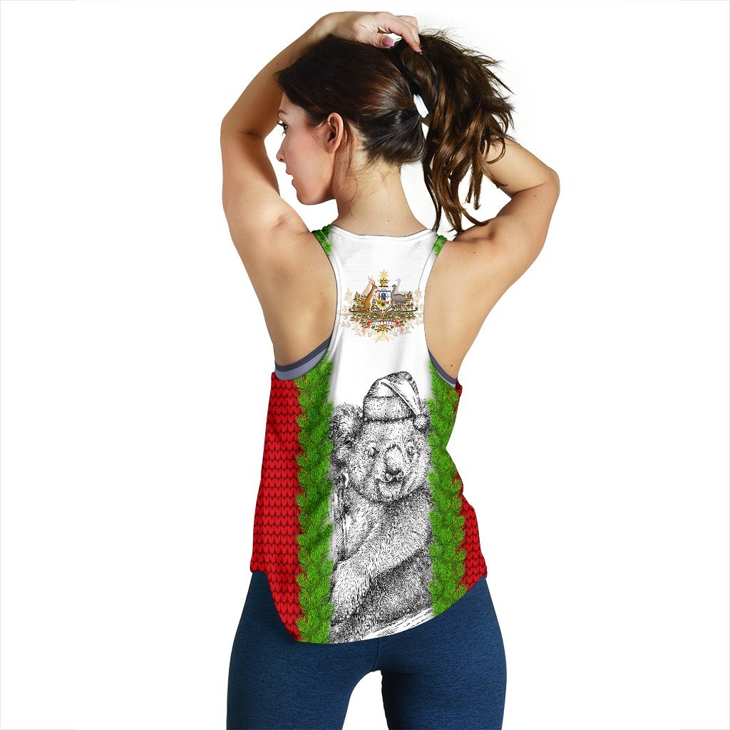 Christmas Women's Racerback Tank - Merry Christmas Koala - Vibe Hoodie