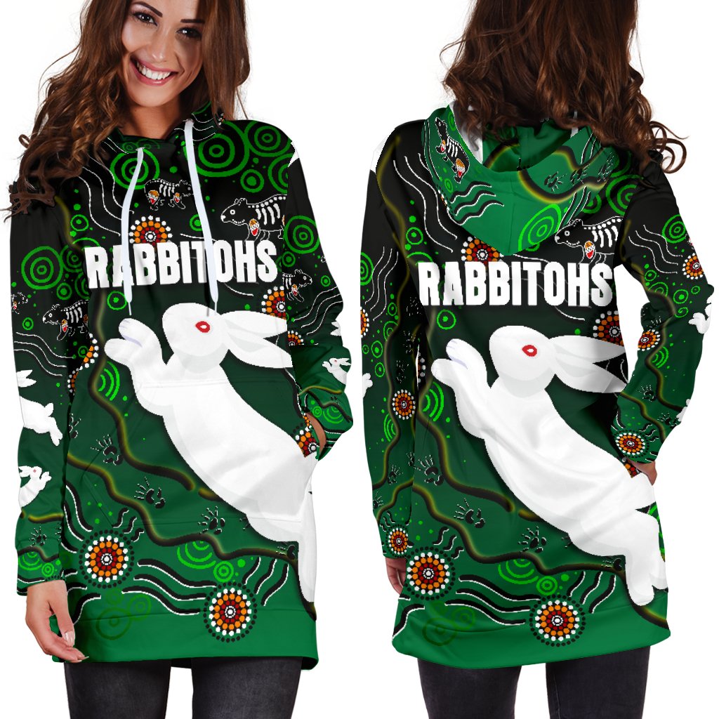 rabbitohs-womens-hoodie-dress-simple-indigenous