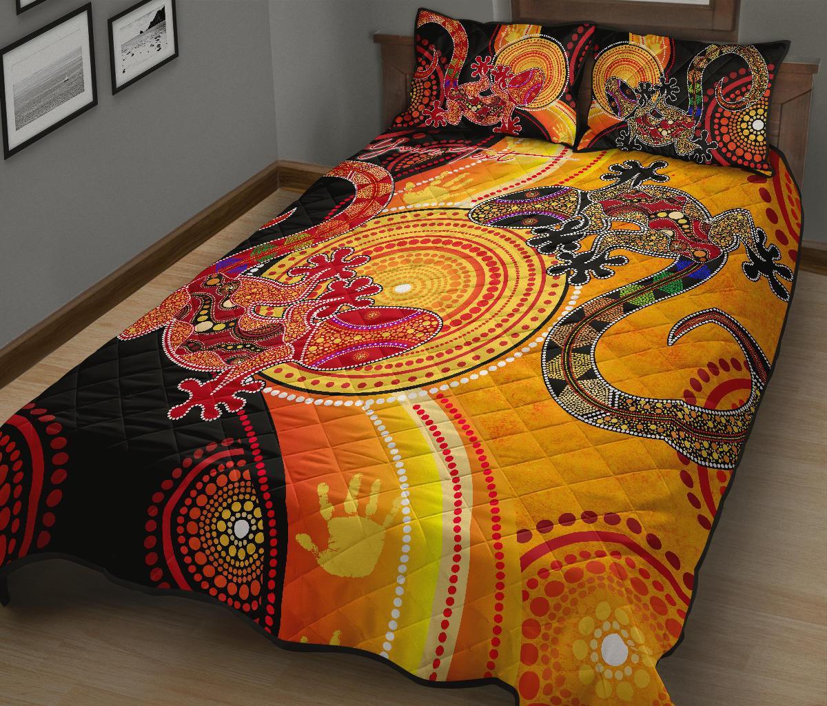 aboriginal-personalised-quilt-bed-set-couple-aboriginal-lizards