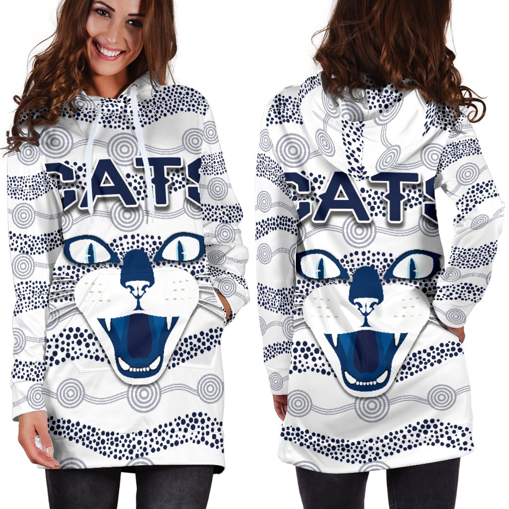 geelong-women-hoodie-dress-cats-indigenous-white