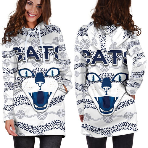 geelong-women-hoodie-dress-cats-indigenous-white