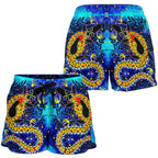 Aboriginal Women's Shorts - Indigenous Crocodile - Vibe Hoodie
