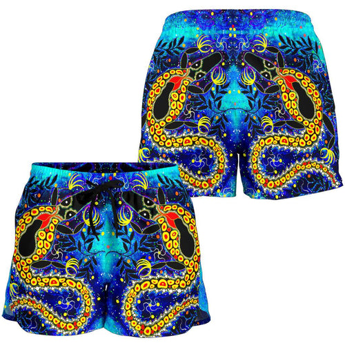 Aboriginal Women's Shorts - Indigenous Crocodile - Vibe Hoodie