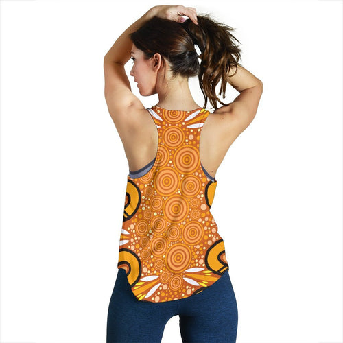 Aboriginal Women's Racerback Tank - Indigenous Art Patterns Ver03 - Vibe Hoodie