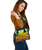 Aboriginal Shoulder Handbag, Australia Kangaroo Sky - Vibe Hoodie