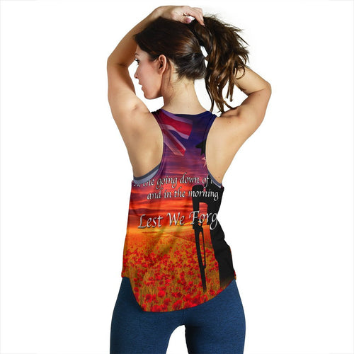 Anzac Day 2021 Women's Racerback Tank - Lest We Forget - Vibe Hoodie