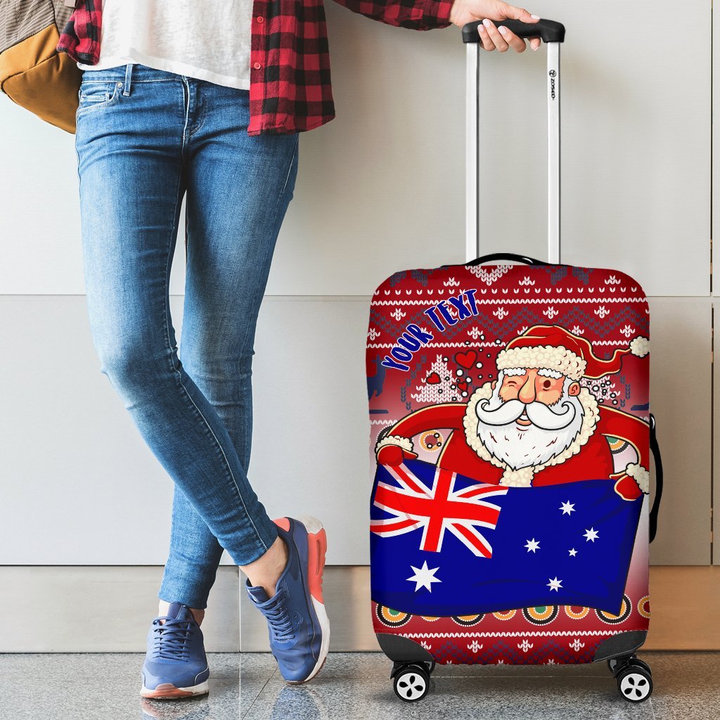 christmas-personalised-luggage-covers-australia-santa-claus-hold-the-flag-red