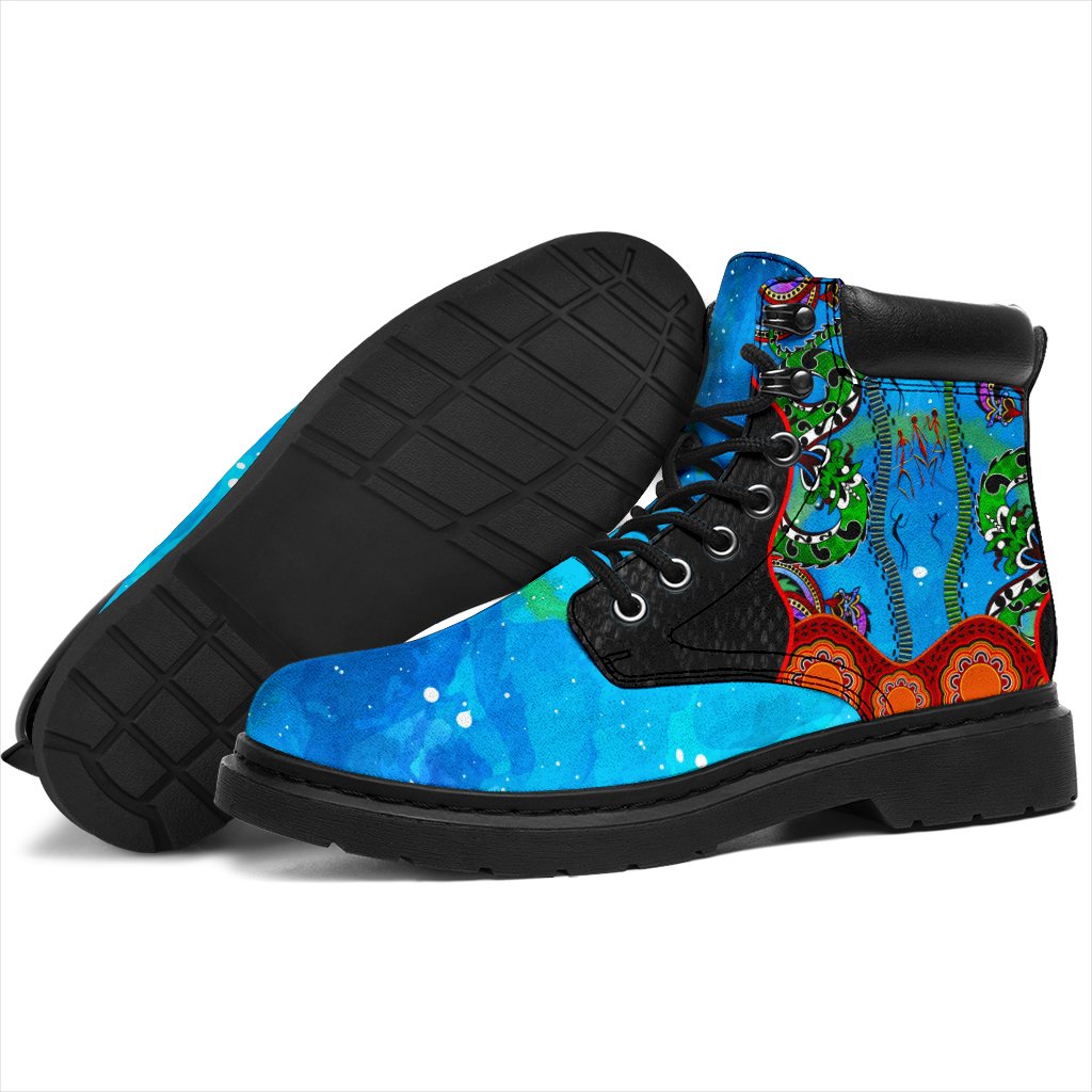 aboriginal-all-season-boots-aussie-indigenous-patterns-blue
