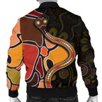bomber-jacket-aboriginal-snake-with-dot-painting