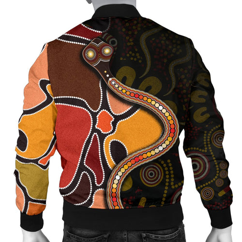 bomber-jacket-aboriginal-snake-with-dot-painting