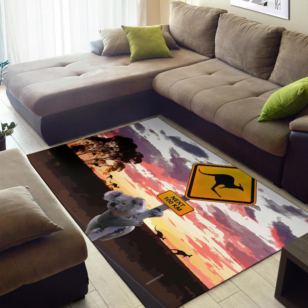 area-rug-koala-rug-kangaroo-sign-sunset-landscape-art