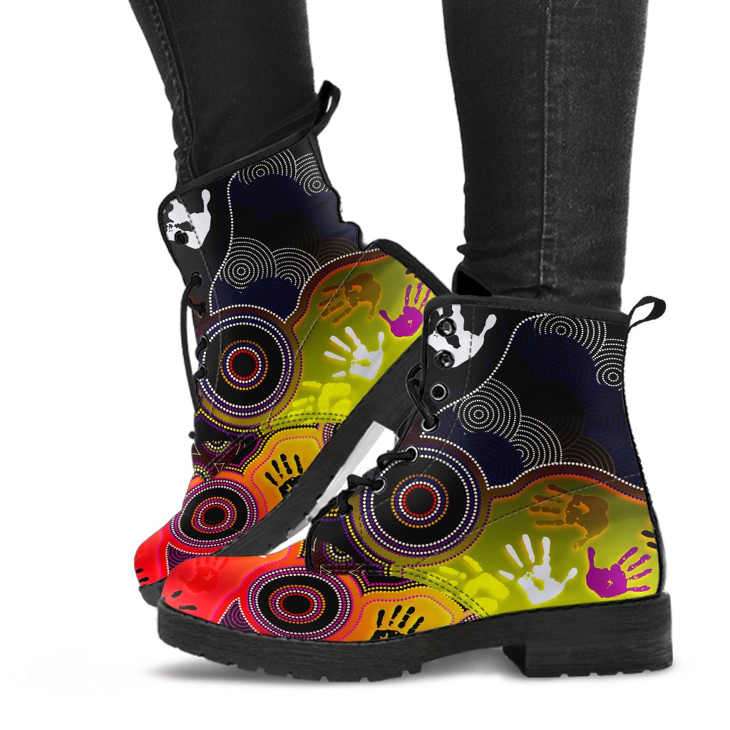 aboriginal-leather-boots-indigenous-circle-dot-painting-hand-art