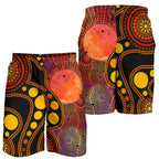 aboriginal-mens-shorts-australia-indigenous-flag-circle-dot-painting-art-golden