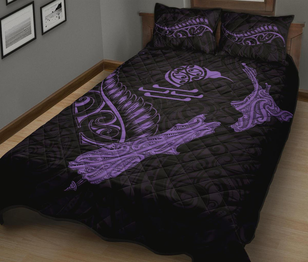 new-zealand-heart-quilt-bed-set-map-kiwi-mix-silver-fern-pastel-purple